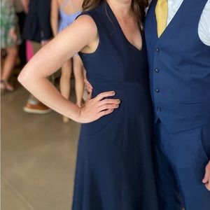 Eliza J Hi lo midi dress in Navy